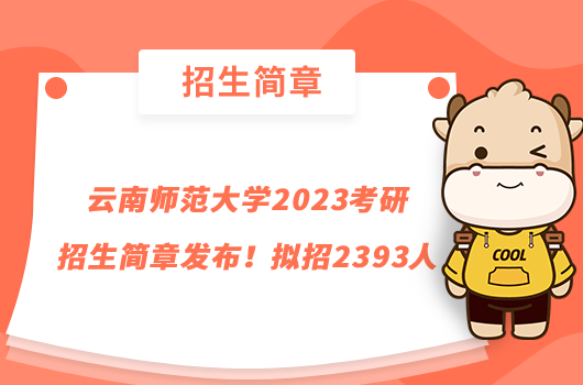 云南師范大學2023考研招生簡章發(fā)布！擬招2393人