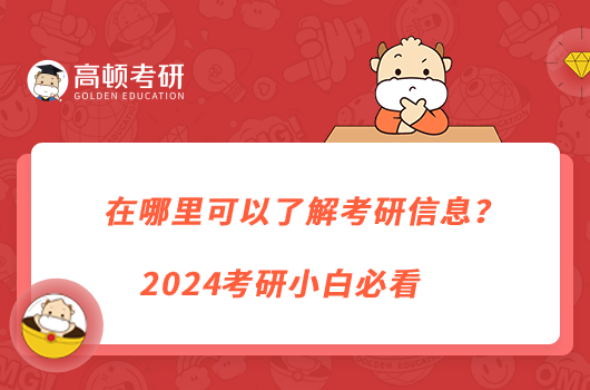 在哪里可以了解考研信息？2024考研小白必看